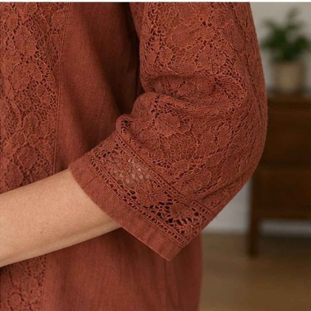 Rust Tunic Blouse - Picture 5 of 6